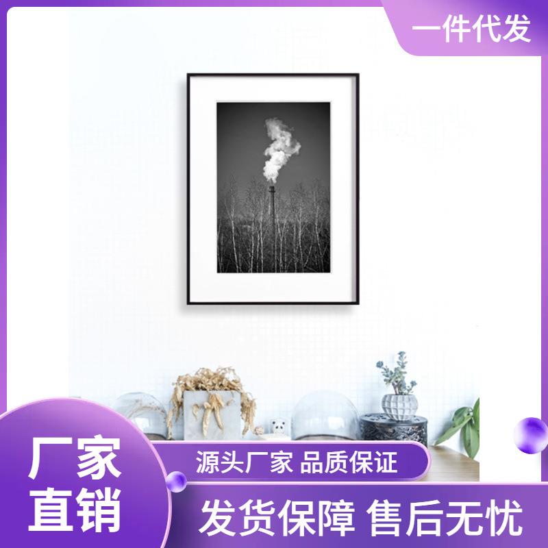 4Y卡纸装裱艺术微喷画框金属制挂墙轻奢窄边照片定黑色XS拉丝