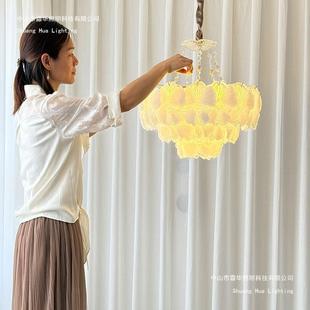 法式 客厅四叶花温馨浪漫少女房间中山灯 轻奢卧室吊灯主卧2025新款