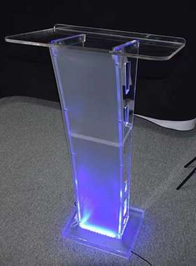 亚克力演讲台酒楼高透明迎宾接待台会议主持台婚庆司仪台高端透明