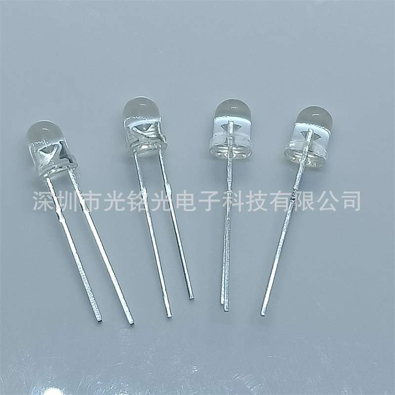 F4/4mm白发橙 短脚LED发光二极管 圆头透明直插灯珠 颜色支持定作
