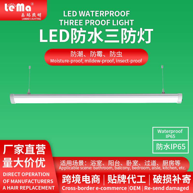 防爆三防led灯管高亮户外防水冷库车库商城灯一体化工程长条硬灯