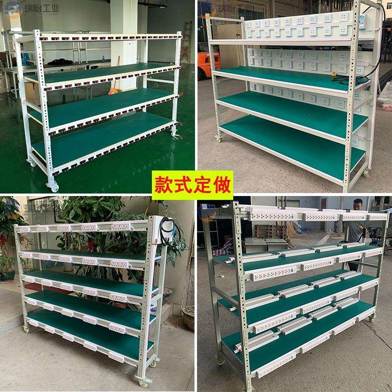 老化架测试架推车角铁物料移动多层电子产品防静电货架周转车带轮