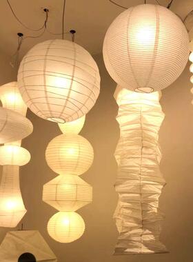 【多款】 复古Akari野口勇中古日式诧寂风宣纸吊灯圆形方形长吊灯