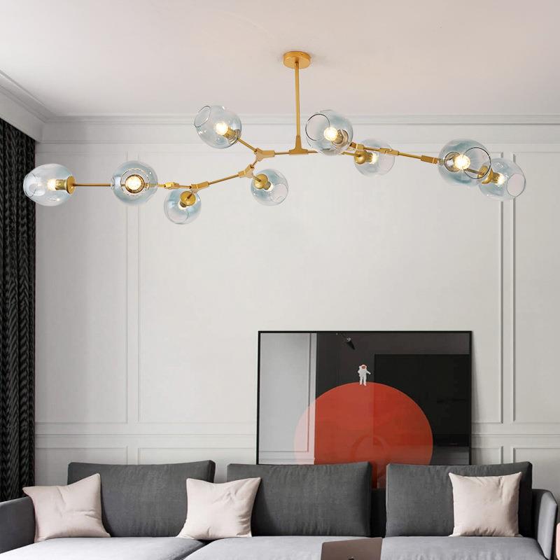 北欧灯具客厅简约现代吊灯 大气分子灯魔豆灯创意个性卧室餐厅灯