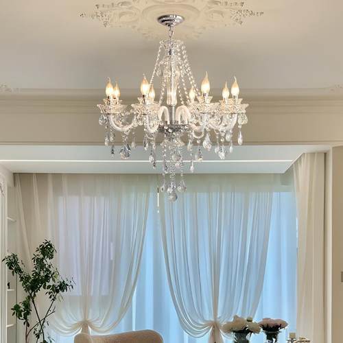 法式轻奢水晶吊灯客厅主灯复古宫廷风全光谱护眼高档别墅灯具新款