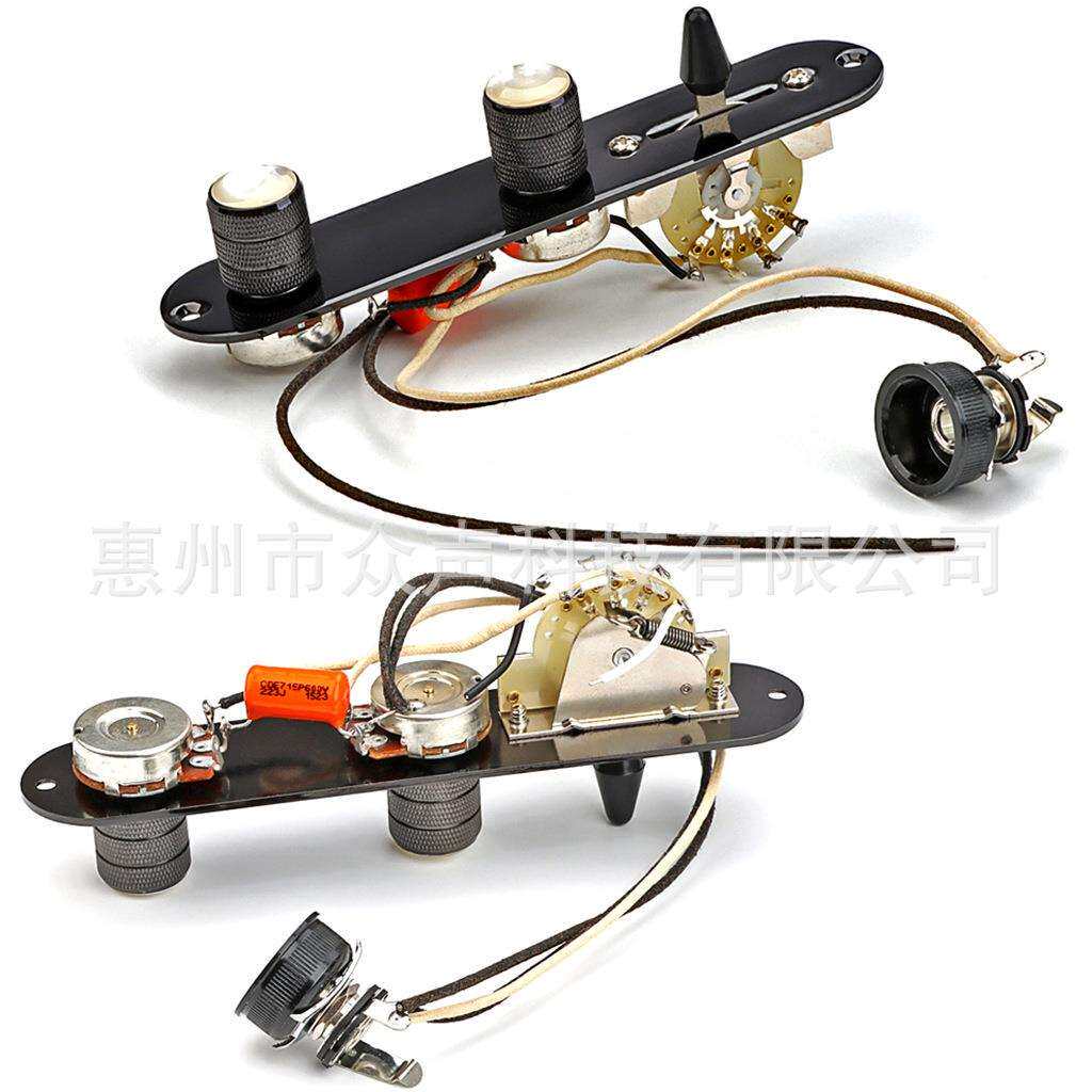 吉他配件 黑色/金色/银色铁板白贝旋钮