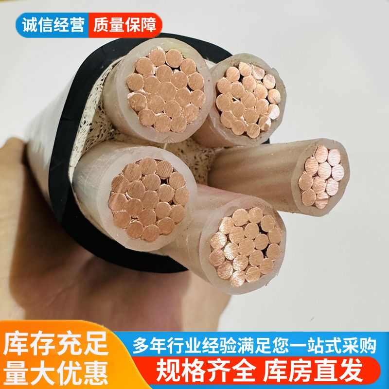 YJV电缆线国标铜芯2.5 r4 6 10平方2/3/4/5芯充电桩三相四电线护