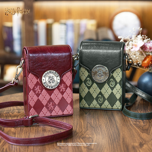哈利波特正版周边学院手机斜挎包单肩迷你菱格小包零钱包霍格沃茨