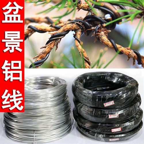 盆景造型铁丝黑色粗花卉塑性绑树枝条园艺金弹子罗汉松定型软铝线