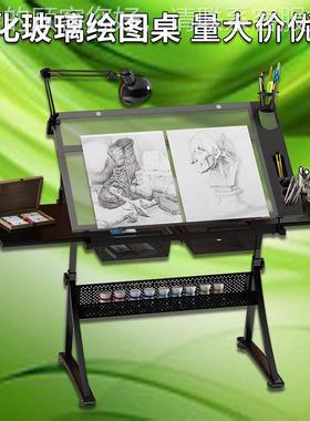 钢化玻璃绘师图桌72418可美术桌升美术教室学生画桌工程工作台制