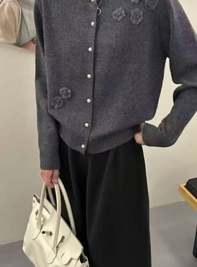 立体绣花针织开衫外套外搭洋气时尚女装上衣B1675