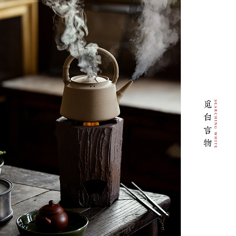 觅白手工柴烧炭炉工夫煮茶炉围炉耐高温手作肌理侘寂风炉砂铫复古,餐饮具,煮茶炉,淘宝优惠券,粉丝福利购,淘宝优惠卷