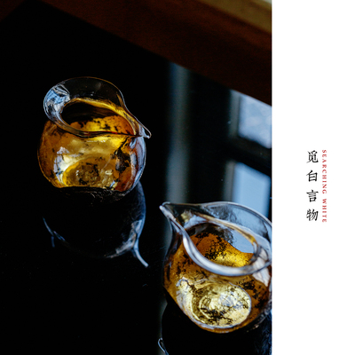 大漆金箔公道杯非遗漆器高端匀杯
