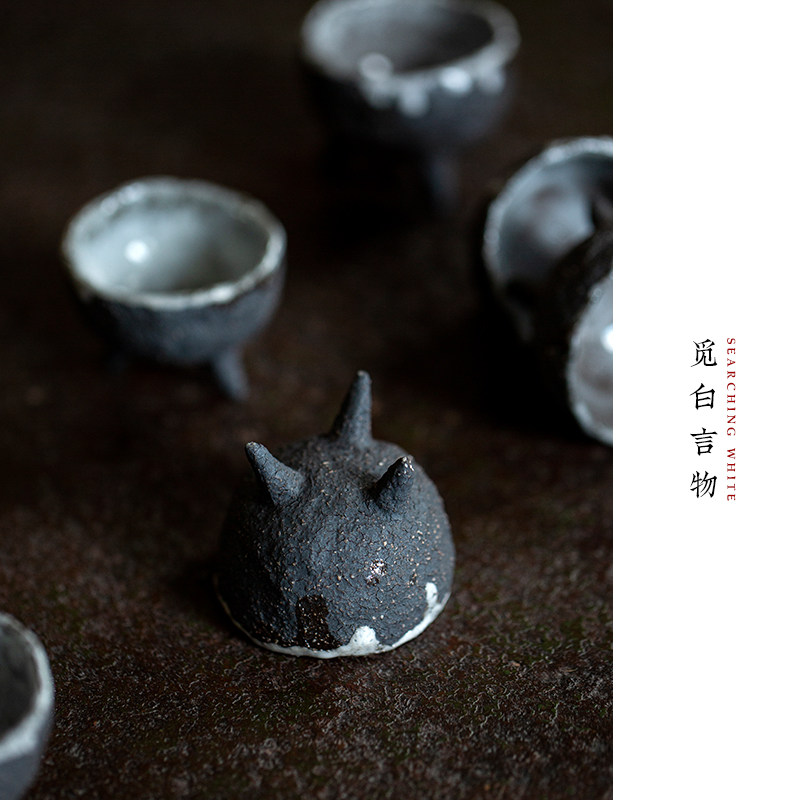 觅白南蛮乌金砂手捏品茗杯粉引拙器主人杯纯手古朴茶酒杯禅意复古,餐饮具,茶杯,淘宝优惠券,粉丝福利购,淘宝优惠卷