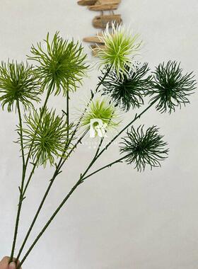3头件AL-1432海胆花仿真花龙胆花假花装饰板样间影楼插花摆绿植庆