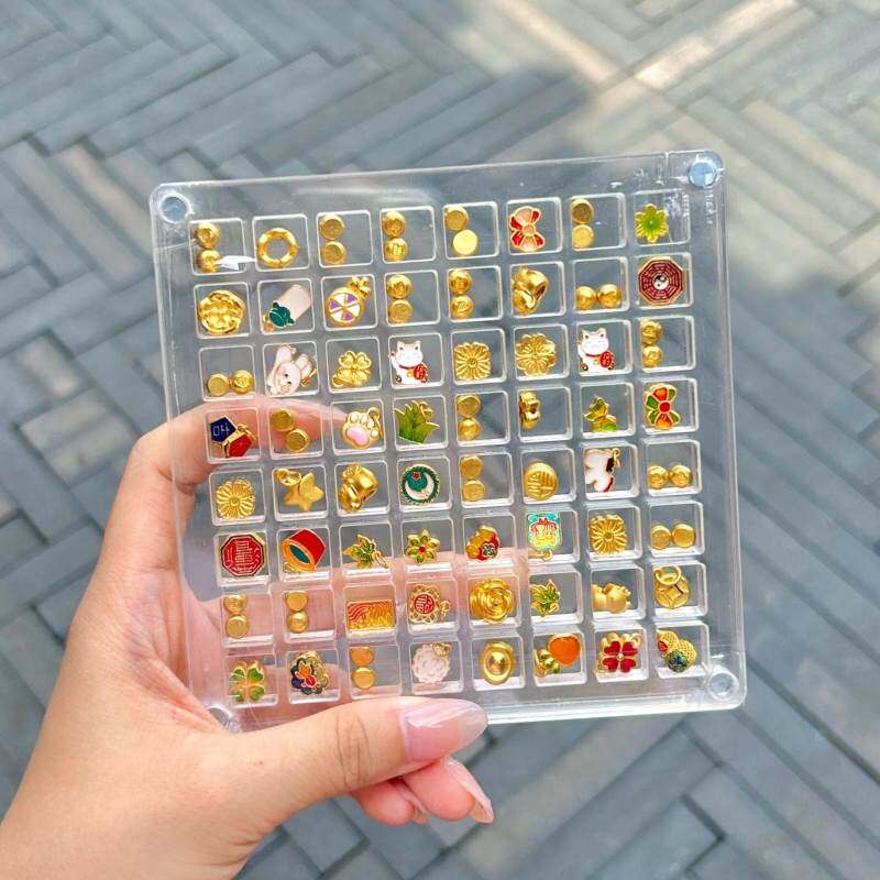 亚克力小金豆黄收纳盒分
