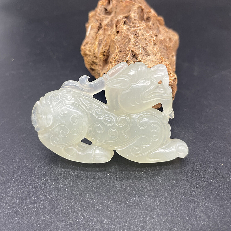 天然岫玉招财小貔貅玉吊坠颈饰挂件玉佩腰佩腰挂玉坠貔貅玉把件玉