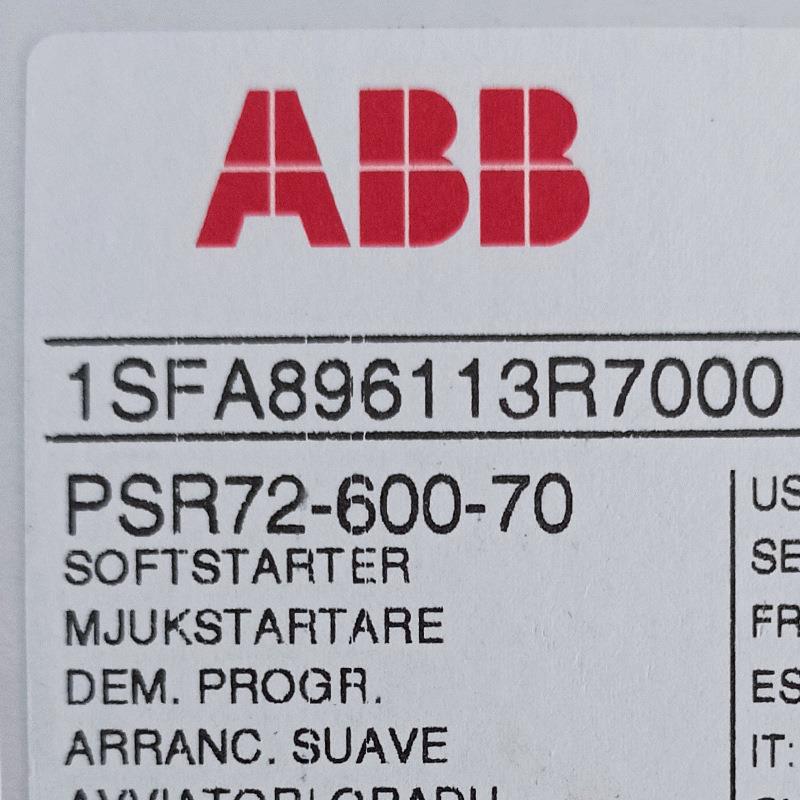 PSR72-600-70软启动器ABB PSR72-600-70软起动器PSR系列软启动器