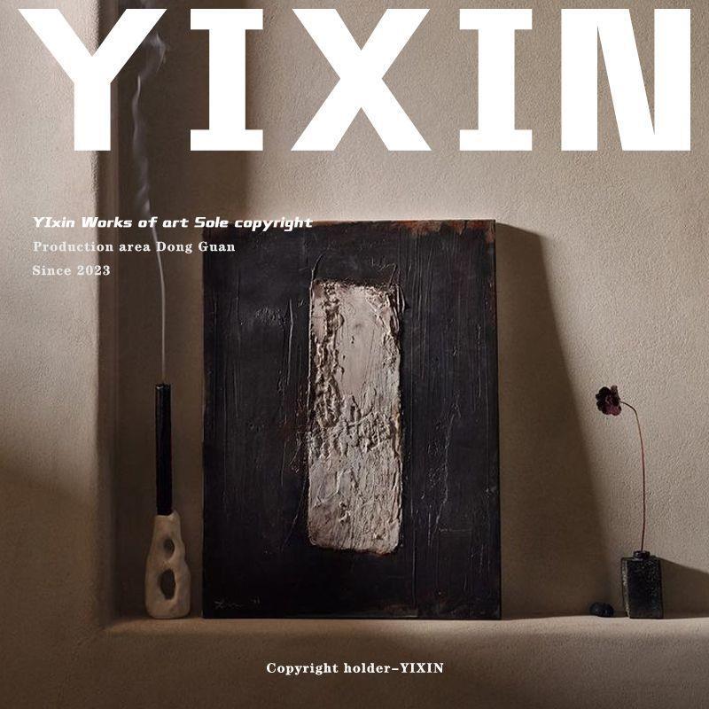 】玄关油画肌理画客厅装饰画现代简约赤贫风抽象手绘挂画抽象派
