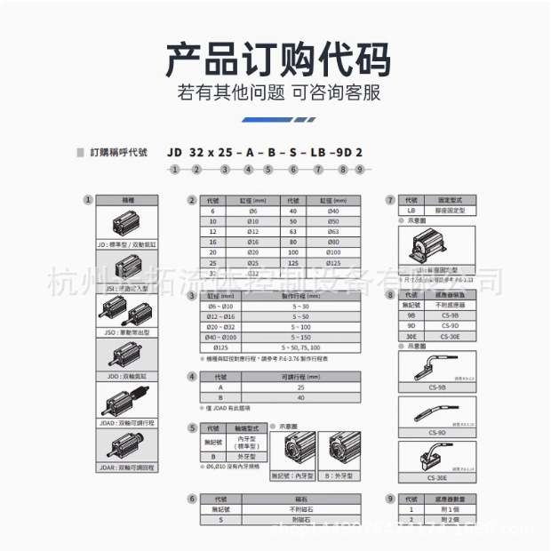 CHELIC气立可JDAD系列双轴可调行程气缸JDAD40*30/50/75/100/125