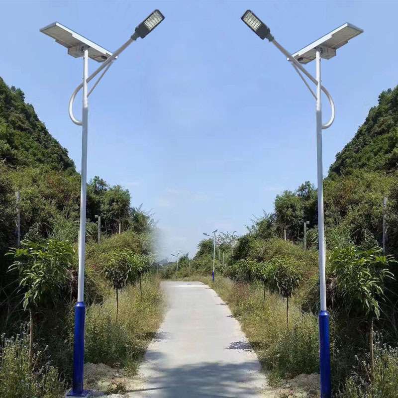 路灯厂家直供led太阳能路灯A字臂海螺臂100w乡村道路照明户外路灯