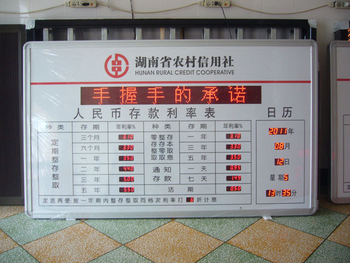 银行利率汇率数字显示屏