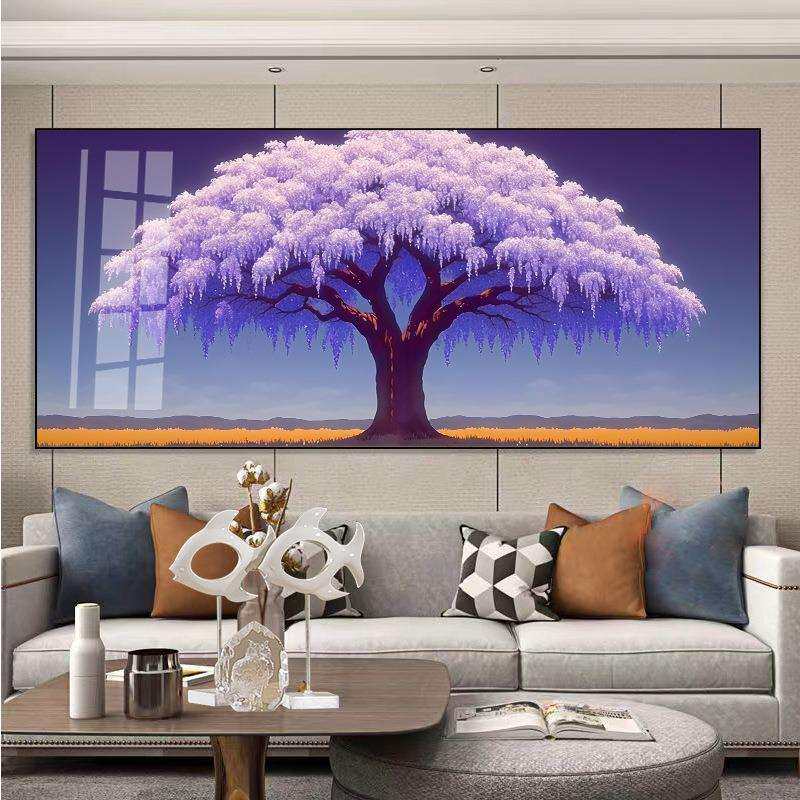 爱情树发财树十字绣钻石画新款客厅横版大画满绣自己绣【非成品】