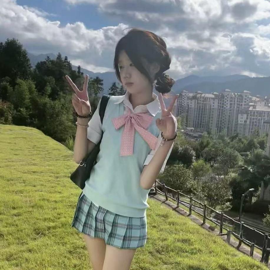 学院风针织衫V领背心马甲校供感