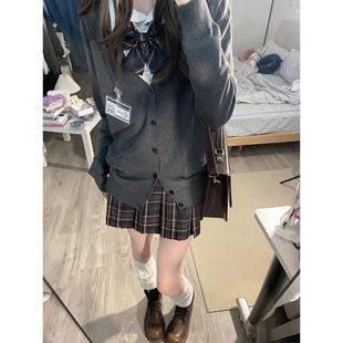 美拉德爆款 小田町jk学院风制服秋冬新款 深灰色百搭甜美可爱针织开