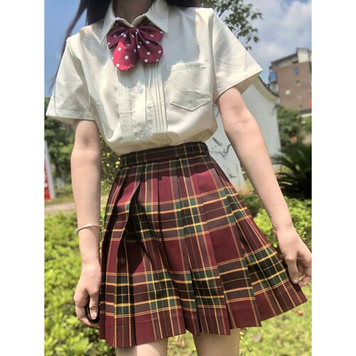 小田町jkTR面料风琴褶衬衫制服基础款奶白长袖短袖百搭衬衫夏季学