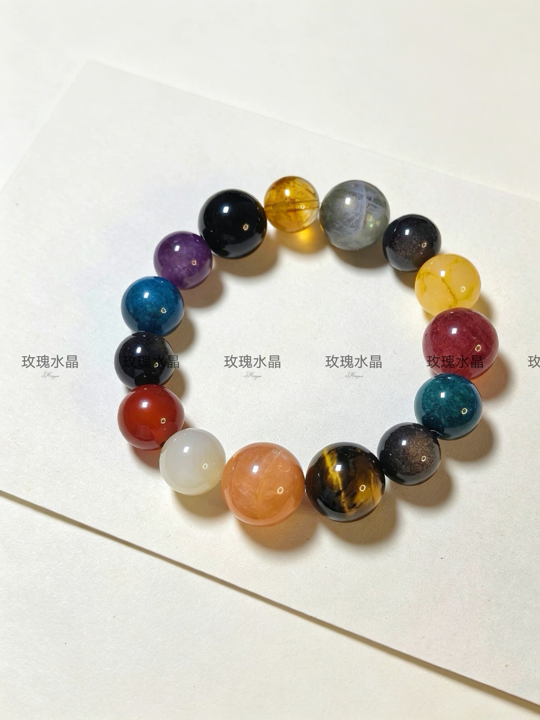 天然多宝水晶手串女款招财转运珠手链时尚百搭小众设计感水晶手链