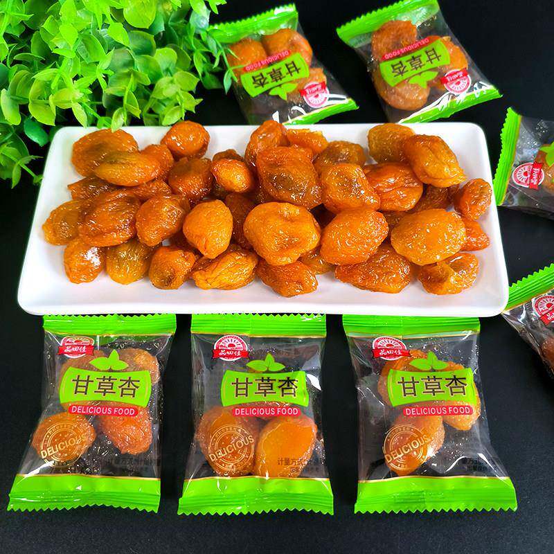 品田佳甘草杏500g吊干杏酸角蜜杏无核独立小包装蜜饯果脯散装零食