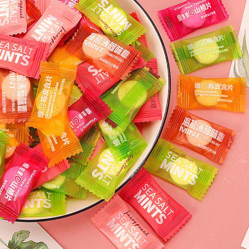 海盐薄荷糖维他命C陈皮含片润喉糖 清凉润喉糖果酒店招待客户休闲