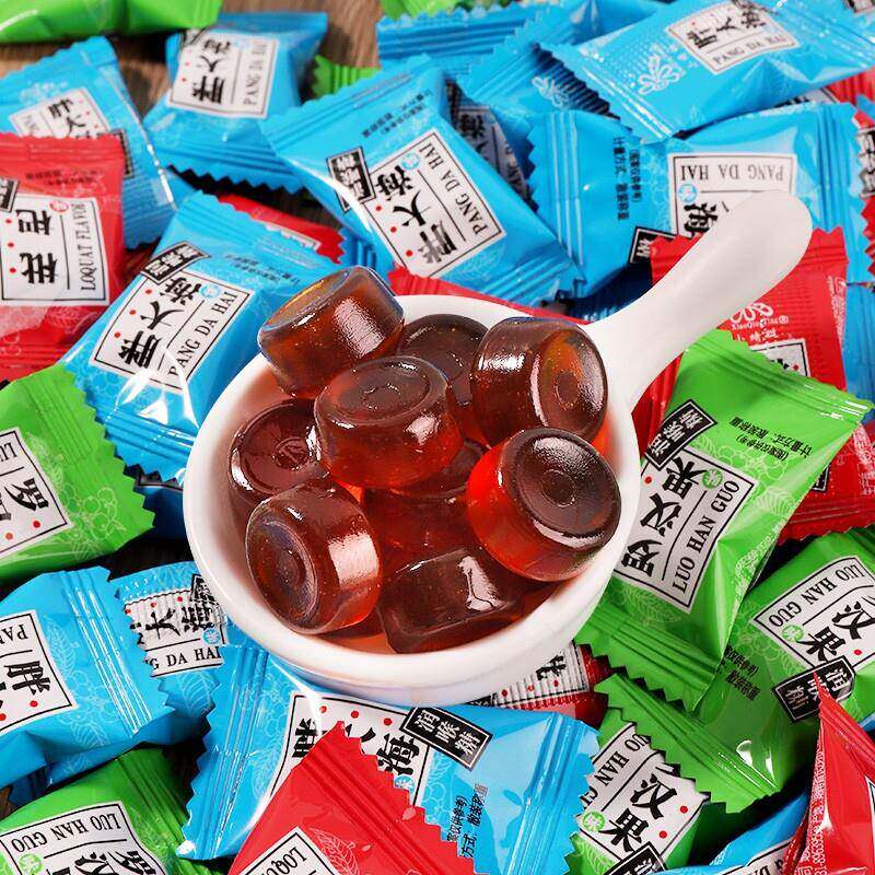 清凉薄荷润喉糖胖大海枇杷罗汉果味清新口气水果硬糖散装招待糖果