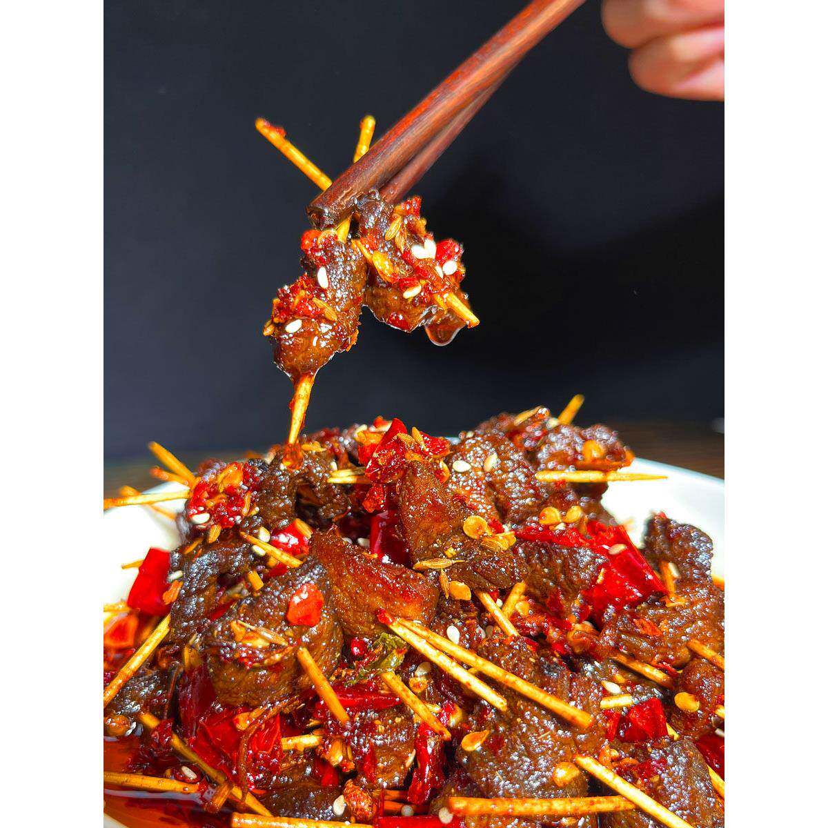 湖南特产香辣牙签牛肉孜然牛肉粒湖南特产美食熟食办公室休闲零食
