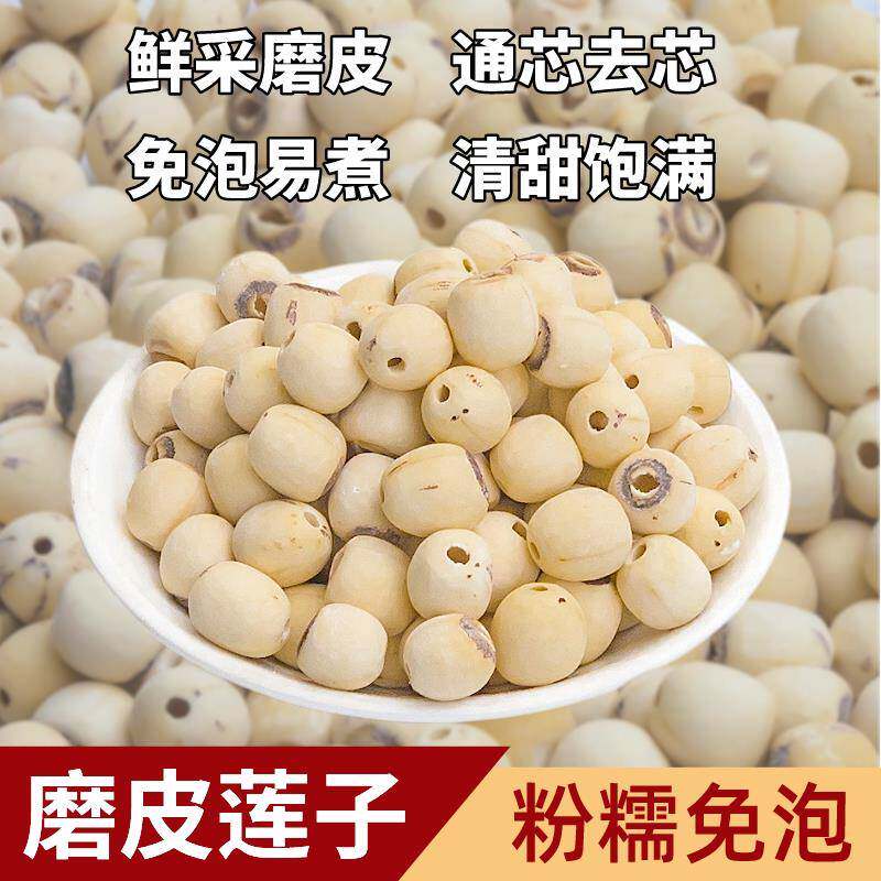 永秀堂 莲子 干货500g无硫无漂磨皮去芯通芯 易煮软糯免浸
