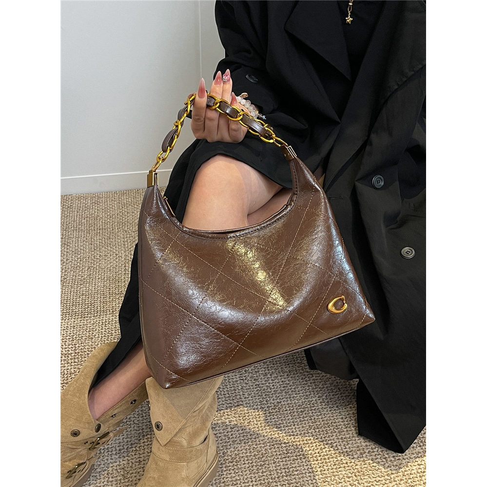 日本品质2025秋季新款百搭手提包腋下链条小众单肩包高级感潮流斜