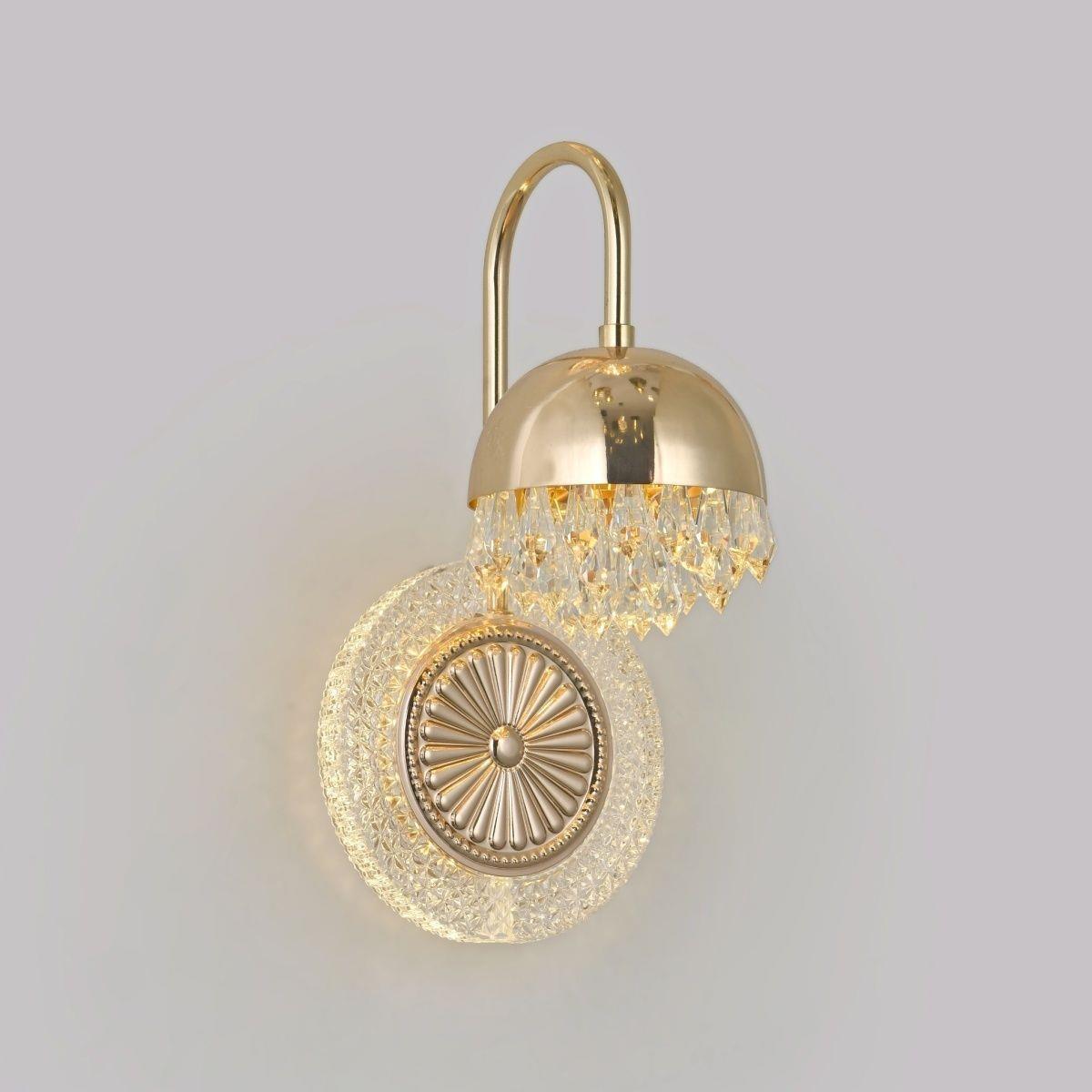 客厅卧室家用简约现代轻奢壁灯新款壁灯水晶金色过道阳台北欧个性