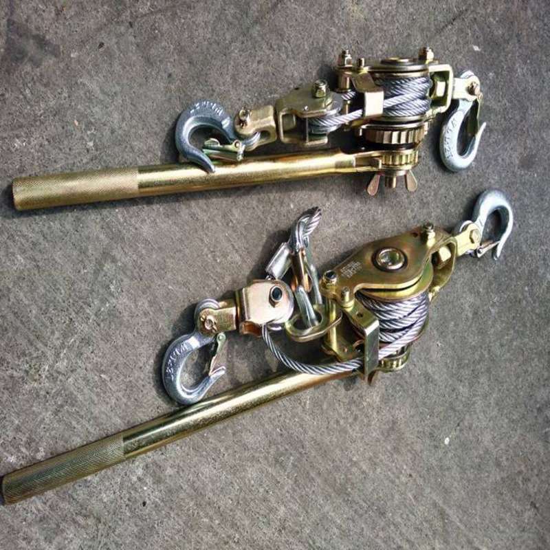 电力施工多功能紧线器钢丝绳收紧荷缔机双钩手摇拉线器钢索收紧器