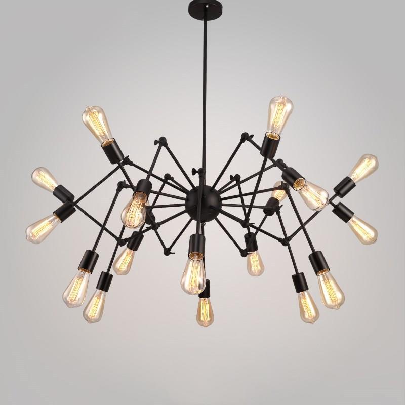 oft创意个性复古餐厅吧台美式乡村铁艺工业伸缩蜘蛛吊灯客厅吊灯