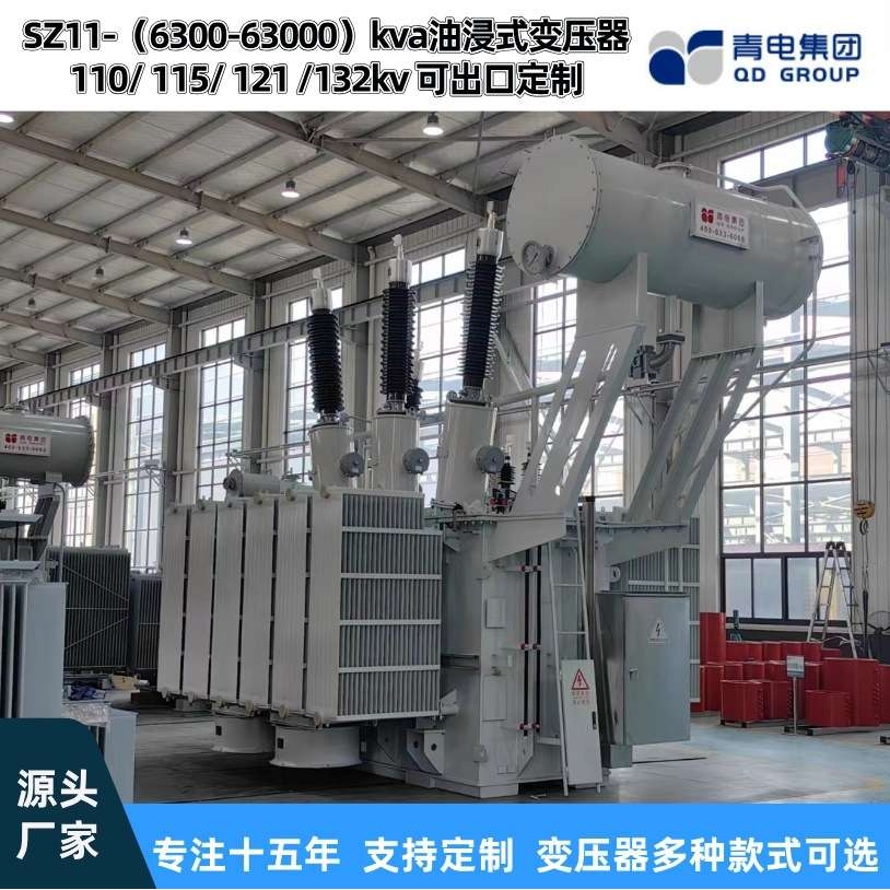 青电变压器厂  SZ20- 6300 25000 63000KVA/110kv油浸式主变压器