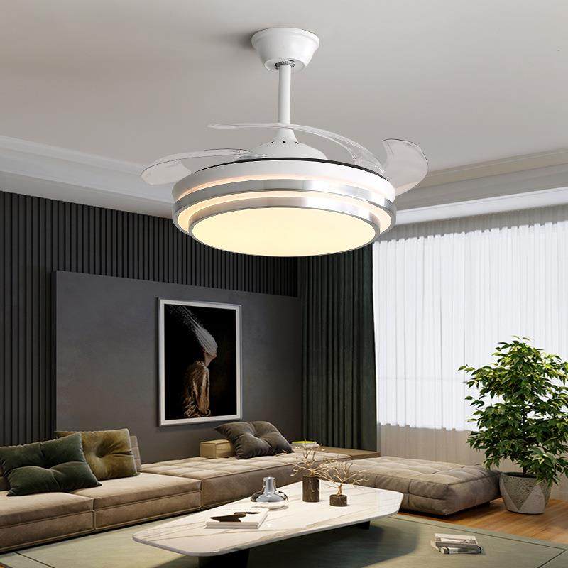 隐形风扇灯餐厅吊扇灯现代简约大气家用客厅卧室北欧电风扇吊灯具