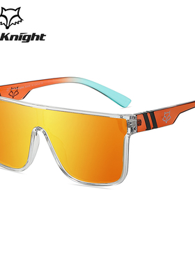 时尚方形连体大框墨镜偏光骑行眼镜男防风户外山地自行车运动镜女