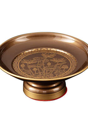 纯铜供果果盘家用供奉莲花供盘果盘财神爷M供果盘佛前上供贡品盘