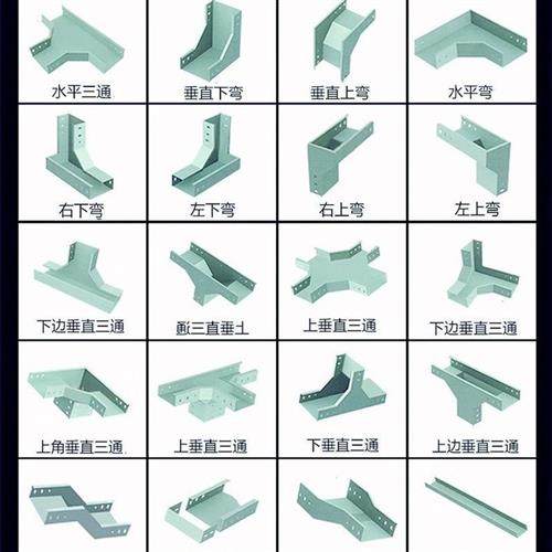 电缆桥架线槽配件左右弯头水平弯垂直上弯下弯水平三四通大小头