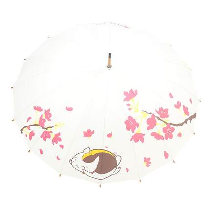 新款16骨长柄动漫雨伞 猫咪老师卡通直杆大号自动雨伞广告礼品伞