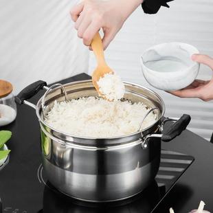 加厚小蒸锅家用2一3人燃气电磁炉不锈钢蒸煮两用一体单层蒸笼汤锅