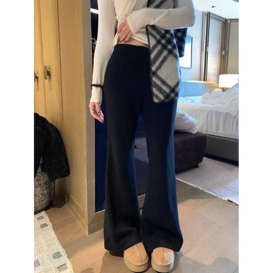 黑色裤子微喇叭裤百搭休闲裤女春