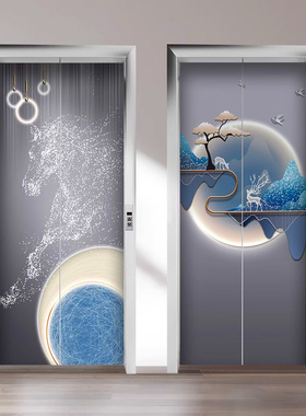 网红入户电梯门贴纸一梯一户门口轻奢高级感现代定制贴画装饰创意