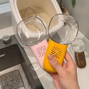 多功能控量防虫舀米勺厨房工具小用品带刻度量杯防异味面粉家用勺